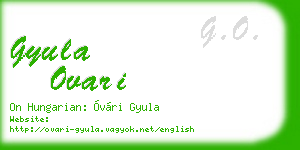 gyula ovari business card